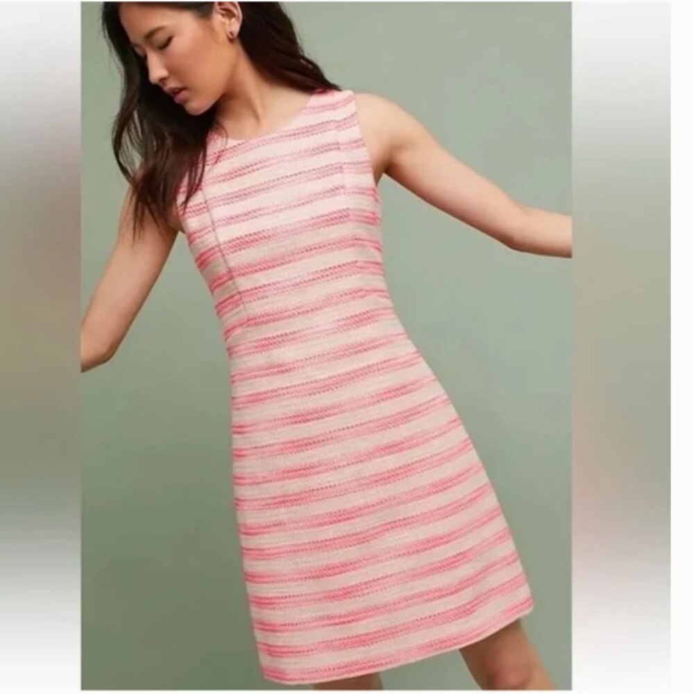 Eliza J Pink Gold Striped Sleeveless Shift Sheath Dress